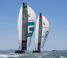 TeamOrigin v Artemis, Louis Vuitton Trophy Auckland. Photo © Ian Roman/TeamOrigin